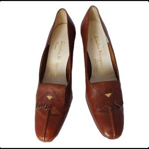 Vintage Ferragamo brown leather shoes